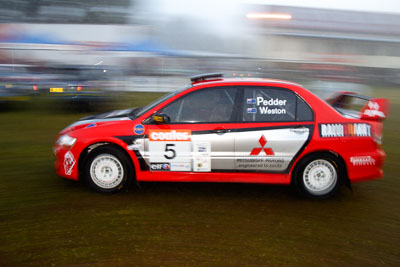 5;050605ARC;4-June-2005;ARC;Australia;Australian-Rally-Championship;Coates-Rally-Queensland;Evo-8;Glen-Weston;Imbil;Mitsubishi-Lancer;Mitsubishi-Lancer-Evolution-VIII;QLD;Queensland;RalliArt;Scott-Pedder;Sunshine-Coast;auto;morning;motion-blur;motorsport;movement;racing;service-park;wide-angle