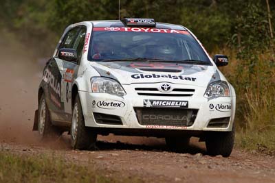 8;050605ARC;4-June-2005;ARC;Australia;Australian-Rally-Championship;Ben-Barker;Coates-Rally-Queensland;Damien-Long;Imbil;QLD;Queensland;Sunshine-Coast;Toyota-Corolla-Sportivo;auto;motorsport;racing