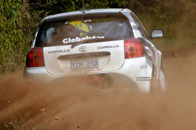 8;050605ARC;4-June-2005;ARC;Australia;Australian-Rally-Championship;Ben-Barker;Coates-Rally-Queensland;Damien-Long;Imbil;QLD;Queensland;Sunshine-Coast;Toyota-Corolla-Sportivo;auto;motorsport;racing