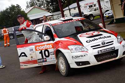 10;050605ARC;4-June-2005;ARC;Australia;Australian-Rally-Championship;Coates-Rally-Queensland;Imbil;QLD;Queensland;Simon-Evans;Sue-Evans;Sunshine-Coast;Team-TRD;Toyota-Corolla-Sportivo;Toyota-Racing-Development;auto;motorsport;racing