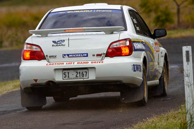 4;050605ARC;4-June-2005;ARC;Australia;Australian-Rally-Championship;Ben-Searcy;Benni-Tirant;Coates-Rally-Queensland;Imbil;QLD;Queensland;Subaru-Impreza-WRX-STI;Sunshine-Coast;auto;motorsport;racing