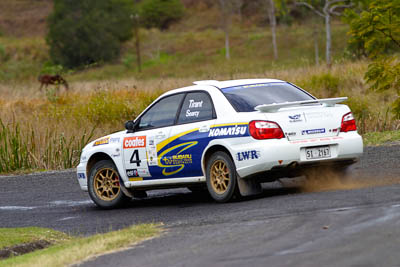 4;050605ARC;4-June-2005;ARC;Australia;Australian-Rally-Championship;Ben-Searcy;Benni-Tirant;Coates-Rally-Queensland;Imbil;QLD;Queensland;Subaru-Impreza-WRX-STI;Sunshine-Coast;auto;motorsport;racing