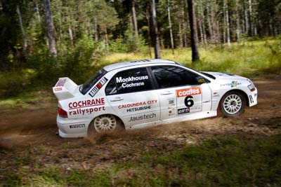 6;050605ARC;4-June-2005;ARC;Australia;Australian-Rally-Championship;Coates-Rally-Queensland;Evo-7;Imbil;Jack-Monkhouse;Mitsubishi-Lancer;Mitsubishi-Lancer-Evolution-VII;QLD;Queensland;Rebecca-Cochrane;Sunshine-Coast;auto;jump;motorsport;racing;wide-angle