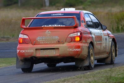 21;050605ARC;4-June-2005;ARC;Australia;Australian-Rally-Championship;Coates-Rally-Queensland;Darren-Windus;Imbil;Jonathan-Mortimor;QLD;Queensland;Subaru-Impreza-WRX;Sunshine-Coast;auto;motorsport;racing