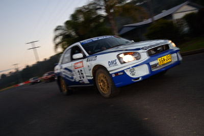 36;050605ARC;4-June-2005;ARC;Australia;Australian-Rally-Championship;Coates-Rally-Queensland;Imbil;Jennifer-Cole;QLD;Queensland;Subaru-Impreza-RS;Sunshine-Coast;Tim-Robson;auto;motion-blur;motorsport;movement;racing;wide-angle