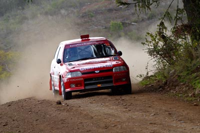 33;050605ARC;5-June-2005;ARC;Australia;Australian-Rally-Championship;Coates-Rally-Queensland;Daihatsu-Charade;Elysia-Kruper;Imbil;QLD;Queensland;Simon-Jansen;Sunshine-Coast;auto;motorsport;racing