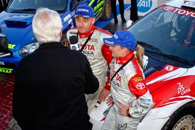 050605ARC;5-June-2005;ARC;Australia;Australian-Rally-Championship;Caloundra;Coates-Rally-Queensland;QLD;Queensland;Simon-Evans;Sue-Evans;Sunshine-Coast;afternoon;auto;motorsport;official-finish;podium;racing