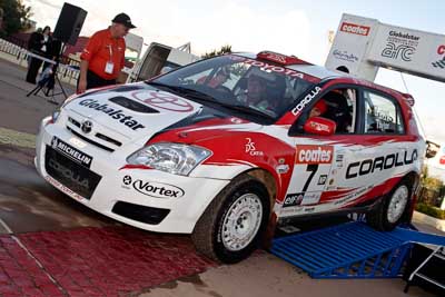 7;050605ARC;5-June-2005;ARC;Australia;Australian-Rally-Championship;Caloundra;Coates-Rally-Queensland;Coral-Taylor;Neal-Bates;QLD;Queensland;Sunshine-Coast;Team-TRD;Toyota-Corolla-Sportivo;Toyota-Racing-Development;afternoon;auto;motorsport;official-finish;podium;racing