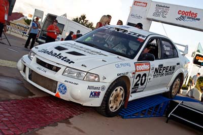 20;050605ARC;5-June-2005;ARC;Australia;Australian-Rally-Championship;Caloundra;Coates-Rally-Queensland;Evo-6;John-Allen;Kevin-Shaw;Mitsubishi-Lancer;Mitsubishi-Lancer-Evolution-VI;QLD;Queensland;Sunshine-Coast;afternoon;auto;motorsport;official-finish;podium;racing