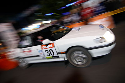 30;16-June-2006;ARC;Australia;Australian-Rally-Championship;Daniel-Willson;Mitchell-Hall;Mooloolaba;QLD;Queensland;Subaru-Liberty-RS;Sunshine-Coast;atmosphere;auto;ceremonial-start;motorsport;movement;night;racing;speed;wide-angle