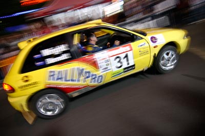 31;16-June-2006;Australia;Doug-Wright;Mark-Berndt;Mitsubishi-Mirage;Mooloolaba;QLD;Queensland;Sunshine-Coast;atmosphere;auto;ceremonial-start;motorsport;movement;night;racing;speed;wide-angle