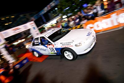 38;16-June-2006;Australia;Bob-McGowan;Ford-Falcon;Ian-Menzies;Mooloolaba;QLD;QRC;Queensland;Sunshine-Coast;atmosphere;auto;ceremonial-start;motorsport;movement;night;racing;speed;wide-angle