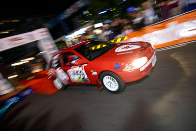 59;16-June-2006;Australia;Justin-Page;Luke-Page;Mooloolaba;Proton-Satria;QLD;QRC;Queensland;Sunshine-Coast;auto;ceremonial-start;motorsport;movement;night;racing;speed;wide-angle