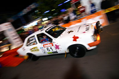 61;16-June-2006;1986-Holden-Gemini;Australia;Classic-Invitational;Mark-Joyce;Matthew-Daniels;Mooloolaba;QLD;Queensland;Rally-Queensland;Sunshine-Coast;atmosphere;auto;ceremonial-start;motorsport;movement;night;racing;speed;wide-angle