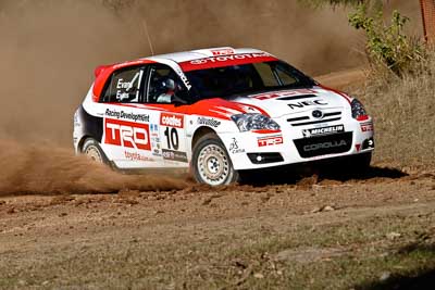 10;17-June-2006;ARC;Australia;Australian-Rally-Championship;Imbil;Off‒Road;QLD;Queensland;Simon-Evans;Sue-Evans;Sunshine-Coast;Team-TRD;Toyota-Corolla-Sportivo;auto;motorsport;racing;telephoto