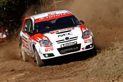 10;17-June-2006;ARC;Australia;Australian-Rally-Championship;Imbil;Off‒Road;QLD;Queensland;Simon-Evans;Sue-Evans;Sunshine-Coast;Team-TRD;Toyota-Corolla-Sportivo;auto;motorsport;racing;telephoto