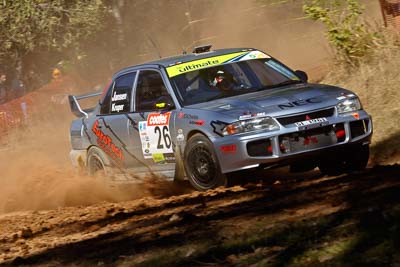 26;17-June-2006;ARC;Australia;Australian-Rally-Championship;Elysia-Kruper;Evo-3;Imbil;Mitsubishi-Lancer;Mitsubishi-Lancer-Evolution-III;Off‒Road;QLD;Queensland;Simon-Jansen;Sunshine-Coast;auto;motorsport;racing;telephoto