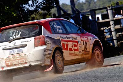 10;17-June-2006;ARC;Australia;Australian-Rally-Championship;Imbil;QLD;Queensland;Simon-Evans;Sue-Evans;Sunshine-Coast;Team-TRD;Toyota-Corolla-Sportivo;auto;motorsport;racing;tarmac;telephoto