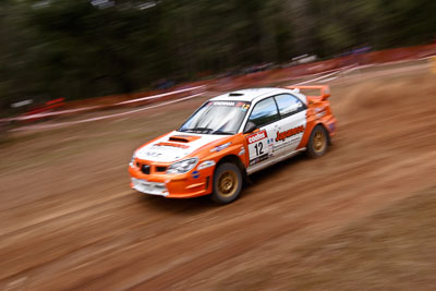 12;17-June-2006;ARC;Australia;Australian-Rally-Championship;Darren-Windus;Imbil;Jonathon-Mortimer;Off‒Road;QLD;Queensland;Subaru-Impreza-WRX;Sunshine-Coast;auto;motorsport;movement;racing;speed;wide-angle