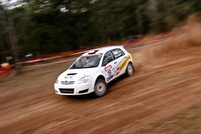 19;17-June-2006;ARC;Anthony-McLoughlin;Australia;Australian-Rally-Championship;Imbil;Off‒Road;QLD;Queensland;Stewart-Reid;Sunshine-Coast;Toyota-Corolla-Sportivo;auto;motorsport;movement;racing;speed;wide-angle