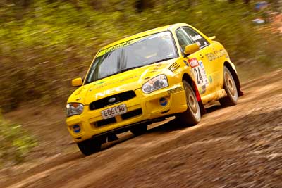 24;18-June-2006;ARC;Australia;Australian-Rally-Championship;Cameron-Crevola;Imbil;John-Goasdoue;Off‒Road;QLD;Queensland;Subaru-Impreza-RS;Sunshine-Coast;auto;motorsport;movement;racing;speed;telephoto