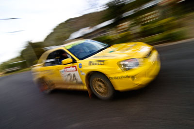 24;18-June-2006;ARC;Australia;Australian-Rally-Championship;Cameron-Crevola;Imbil;John-Goasdoue;QLD;Queensland;Subaru-Impreza-RS;Sunshine-Coast;auto;motorsport;movement;racing;service-park;speed;wide-angle