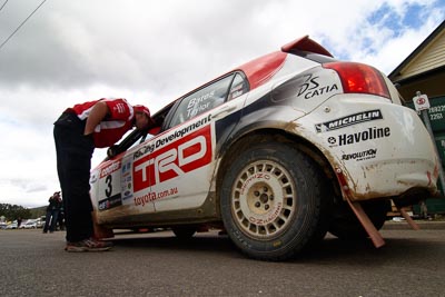 3;18-June-2006;ARC;Australia;Australian-Rally-Championship;Coral-Taylor;Imbil;Neal-Bates;QLD;Queensland;Sunshine-Coast;Team-TRD;Toyota-Corolla-Sportivo;auto;motorsport;movement;racing;service-park;speed;wide-angle