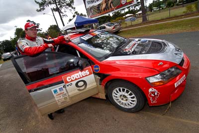 9;18-June-2006;ARC;Australia;Australian-Rally-Championship;Evo-9;Glen-Weston;Imbil;Mitsubishi-Lancer;Mitsubishi-Lancer-Evolution-IX;Mitsubishi-Team-RalliArt;QLD;Queensland;Scott-Pedder;Sunshine-Coast;auto;motorsport;racing;service-park;wide-angle