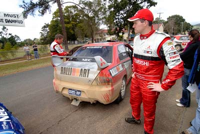 18-June-2006;ARC;Australia;Australian-Rally-Championship;Imbil;QLD;Queensland;Scott-Pedder;Sunshine-Coast;atmosphere;auto;motorsport;portrait;racing;service-park;wide-angle