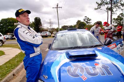 2;18-June-2006;ARC;Australia;Australian-Rally-Championship;Dean-Herridge;Imbil;Maximum-Motorsport;QLD;Queensland;Subaru-Impreza-WRX;Sunshine-Coast;atmosphere;auto;motorsport;portrait;racing;service-park;wide-angle