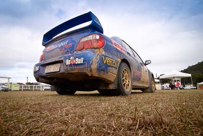 17;18-June-2006;ARC;Australia;Australian-Rally-Championship;Imbil;QLD;Queensland;Subaru-Impreza-WRX;Sunshine-Coast;Toni-Feaver;Will-Orders;auto;clouds;motorsport;racing;service-park;sky;wide-angle