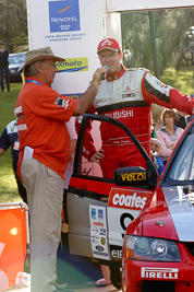 9;18-June-2006;ARC;Australia;Australian-Rally-Championship;Evo-9;Glen-Weston;Mitsubishi-Lancer;Mitsubishi-Lancer-Evolution-IX;Mitsubishi-Team-RalliArt;Mooloolaba;QLD;Queensland;Scott-Pedder;Sunshine-Coast;auto;ceremonial-finish;motorsport;racing;telephoto