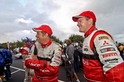 18-June-2006;ARC;Australia;Australian-Rally-Championship;Glen-Weston;Mooloolaba;QLD;Queensland;Scott-Pedder;Sunshine-Coast;atmosphere;auto;ceremonial-finish;clouds;motorsport;movement;podium;portrait;racing;sky;speed;wide-angle