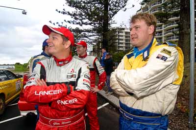 18-June-2006;ARC;Australia;Australian-Rally-Championship;Glen-Weston;Mooloolaba;QLD;Queensland;Steven-Shepheard;Sunshine-Coast;atmosphere;auto;ceremonial-finish;motorsport;movement;podium;portrait;racing;speed;wide-angle