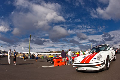 12;1974-Porsche-911-Carrera;21-March-2008;Australia;Bathurst;David-Withers;FOSC;Festival-of-Sporting-Cars;Historic-Sports-and-Touring;Mt-Panorama;NSW;New-South-Wales;auto;classic;clouds;fisheye;motorsport;paddock;racing;sky;vintage