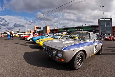 19;1973-Alfa-Romeo-GTV-2000;21-March-2008;Australia;Bathurst;FOSC;Festival-of-Sporting-Cars;Historic-Sports-and-Touring;John-Lenne;Mt-Panorama;NSW;New-South-Wales;auto;classic;clouds;dummy-grid;fisheye;motorsport;paddock;racing;sky;vintage