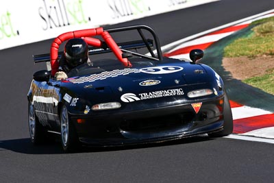 90;1990-Mazda-MX‒5;22-March-2008;Australia;Bathurst;FOSC;Festival-of-Sporting-Cars;Fred-Douglas;Marque-and-Production-Sports;Mazda-MX‒5;Mazda-MX5;Mazda-Miata;Mt-Panorama;NSW;New-South-Wales;auto;motorsport;racing;super-telephoto