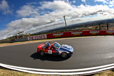 42;1994-Mazda-MX‒5;22-March-2008;Andrew-Weller;Australia;Bathurst;FOSC;Festival-of-Sporting-Cars;Marque-and-Production-Sports;Mazda-MX‒5;Mazda-MX5;Mazda-Miata;Mt-Panorama;NSW;New-South-Wales;auto;clouds;fisheye;motorsport;racing;sky