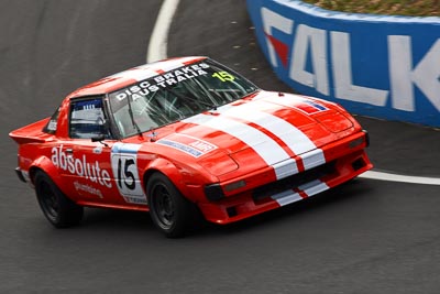 15;1979-Mazda-RX‒7-Series-1;22-March-2008;Australia;Bathurst;FOSC;Festival-of-Sporting-Cars;Graeme-Watts;Marque-and-Production-Sports;Mt-Panorama;NSW;New-South-Wales;auto;motorsport;racing;telephoto