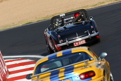 921;1955-Austin-Healey-1004;22-March-2008;Australia;Bathurst;FOSC;Festival-of-Sporting-Cars;Geoff-Leake;Marque-and-Production-Sports;Mt-Panorama;NSW;New-South-Wales;auto;motorsport;racing;super-telephoto