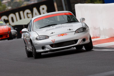 611;2003-Mazda-MX‒5-SE;23-March-2008;Australia;Bathurst;FOSC;Festival-of-Sporting-Cars;Marque-and-Production-Sports;Mazda-MX‒5;Mazda-MX5;Mazda-Miata;Mt-Panorama;NSW;New-South-Wales;Nick-Leontsinis;auto;motorsport;racing;super-telephoto