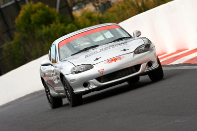 611;2003-Mazda-MX‒5-SE;23-March-2008;Australia;Bathurst;FOSC;Festival-of-Sporting-Cars;Marque-and-Production-Sports;Mazda-MX‒5;Mazda-MX5;Mazda-Miata;Mt-Panorama;NSW;New-South-Wales;Nick-Leontsinis;auto;motorsport;racing;super-telephoto