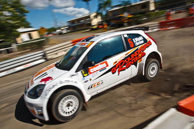 5;20-June-2008;ARC;Australia;Australian-Rally-Championship;Darren-Windus;Ford-Fiesta-S2000;Jonathon-Mortimer;Maroochy-Showgrounds;Nambour;QLD;Queensland;Sunshine-Coast;Topshot;auto;media-day;motorsport;racing;wide-angle