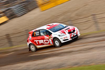 2;20-June-2008;ARC;Australia;Australian-Rally-Championship;Coral-Taylor;Maroochy-Showgrounds;Nambour;Neal-Bates;QLD;Queensland;Sunshine-Coast;Team-TRD;Toyota-TRD-Corolla-S2000;auto;media-day;motorsport;movement;racing;speed;telephoto