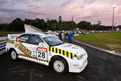 28;20-June-2008;Australia;Erik-Johnsson;Evo-6;John-McCarthy;Maroochy-Showgrounds;Mitsubishi-Lancer;Mitsubishi-Lancer-Evolution-VI;Nambour;QLD;QRC;Queensland;Queensland-Rally-Championship;Sunshine-Coast;auto;motorsport;racing;wide-angle