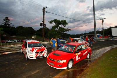 6;20-June-2008;ARC;Australia;Australian-Rally-Championship;Chris-Randell;Evo-9;Maroochy-Showgrounds;Mitsubishi-Lancer;Mitsubishi-Lancer-Evolution-IX;Nambour;QLD;Queensland;Spencer-Lowndes;Sunshine-Coast;auto;motorsport;movement;racing;speed;wide-angle