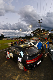 31;20-June-2008;Allan-Clunes;Australia;Gavin-Wieland;Maroochy-Showgrounds;Mazda-323;Nambour;QLD;QRC;Queensland;Queensland-Rally-Championship;Sunshine-Coast;auto;clouds;fisheye;motorsport;movement;racing;sky;speed