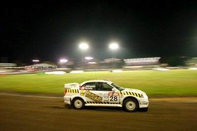 28;20-June-2008;Australia;Erik-Johnsson;Evo-6;John-McCarthy;Maroochy-Showgrounds;Mitsubishi-Lancer;Mitsubishi-Lancer-Evolution-VI;Nambour;QLD;QRC;Queensland;Queensland-Rally-Championship;Sunshine-Coast;auto;motorsport;movement;night;racing;speed;wide-angle