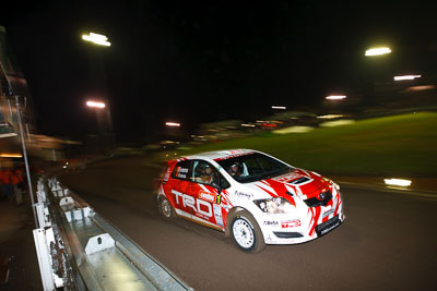 1;20-June-2008;ARC;Australia;Australian-Rally-Championship;Maroochy-Showgrounds;Nambour;QLD;Queensland;Simon-Evans;Sue-Evans;Sunshine-Coast;Team-TRD;Toyota-TRD-Corolla-S2000;auto;motorsport;night;racing;wide-angle