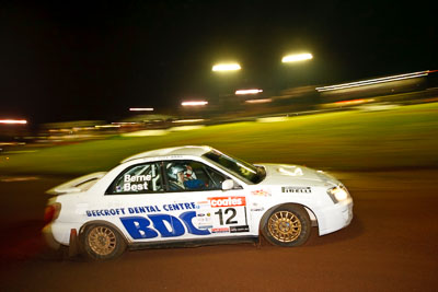 12;20-June-2008;ARC;Australia;Australian-Rally-Championship;John-Berne;Maroochy-Showgrounds;Nambour;QLD;Queensland;Subaru-Impreza-RS;Sunshine-Coast;Tony-Best;auto;motorsport;movement;night;racing;speed;wide-angle